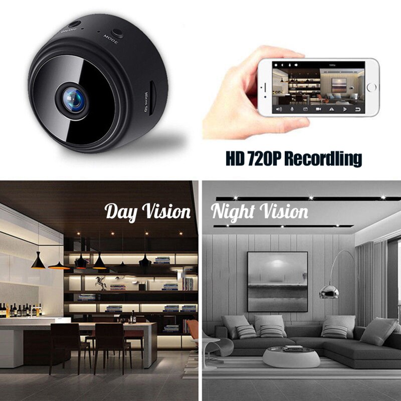 Cámara pequeña Wifi A9, Mini cámara IP IR de visión nocturna, 720P, Full HD, detección de movimiento, compatible con tarjeta TF