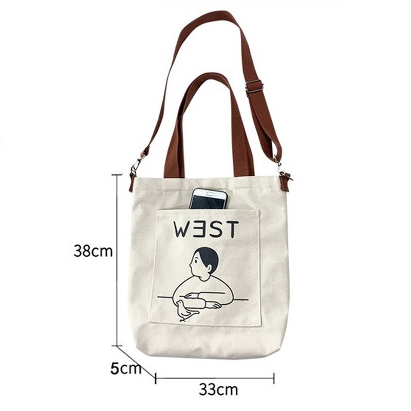 Stijl Messenger Bag Vrouwelijke Canvas Ins Leuke Grote Capaciteit Student Doek Schooltas Vrouwelijke Messenger Boodschappentas