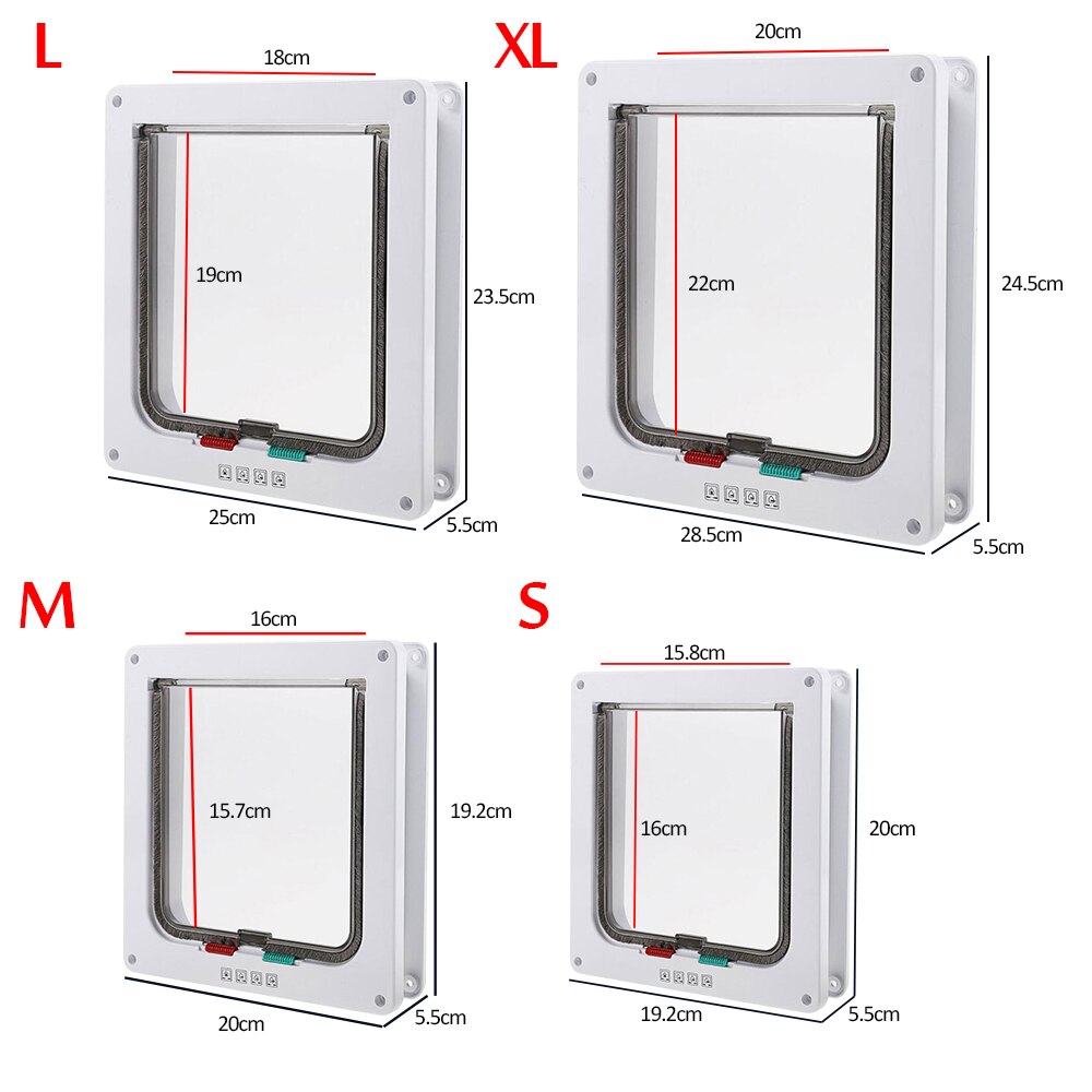 Pet Door Opening Cat Dog Two Way Free Access Kitten ABS Plastic Lock Flap Gate Door Installation Of Glass Doors Pet Supplies