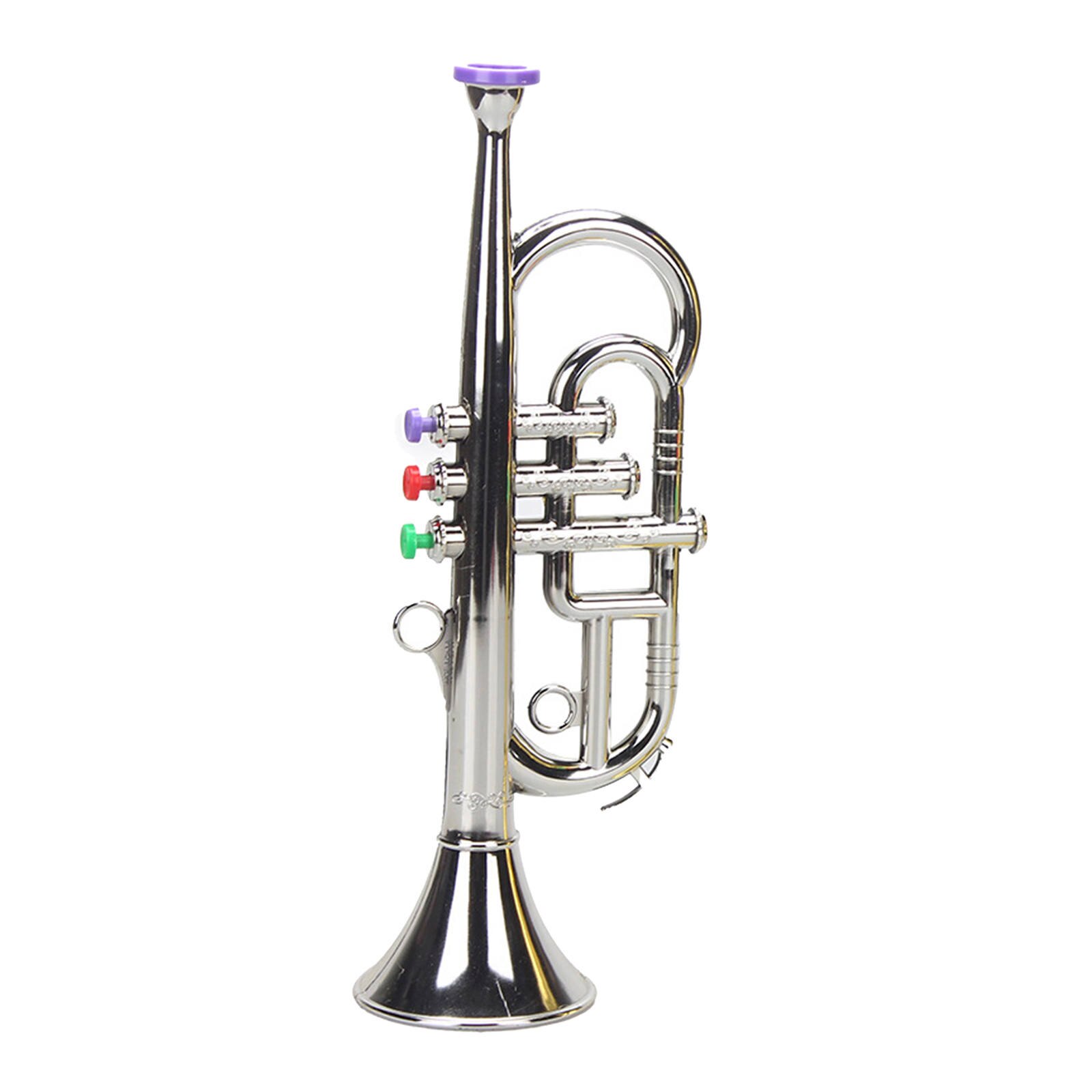 Mini Instruments de trompette, jouet Musical métallique pour enfants de 3 ans et plus: 3 Tones Silver