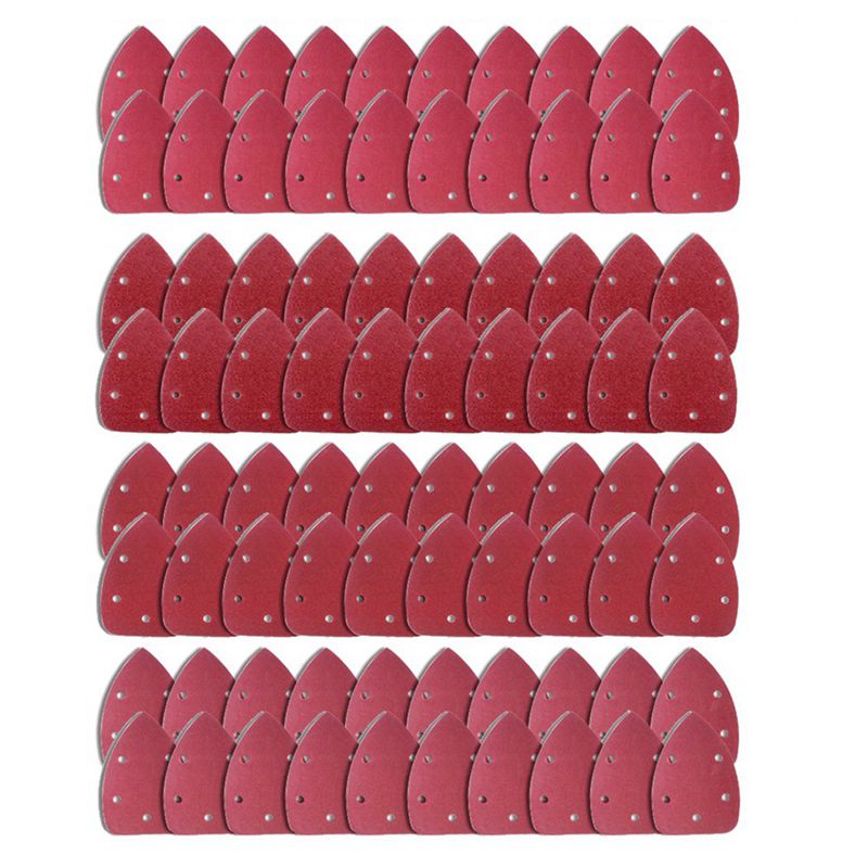 80 Stukken Muis Detail Schuurmachine Schuurpapier Schuurpapier Klittenband Diverse 60/ 80/ 120/ 240 Grits