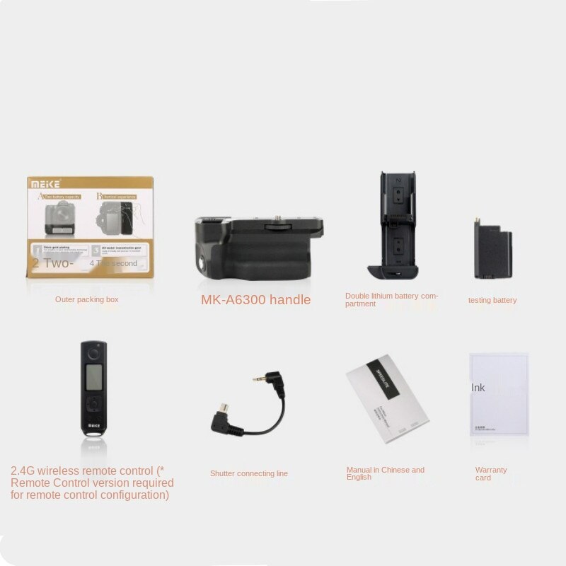 Meike MK-A6300 Camera Battery Grip Photography A6300/a6000 Mirrorless Camera Battery Grip Photography Camera Grip