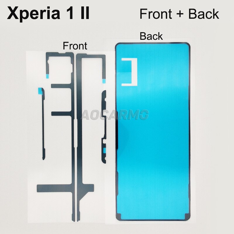 Aocarmo Voor Lcd-scherm Adhesive Back Cover Rear Behuizing Deur Sticker Lijm Tape Voor Sony Xperia 1 Ii X1ii MARK2: Front and Back