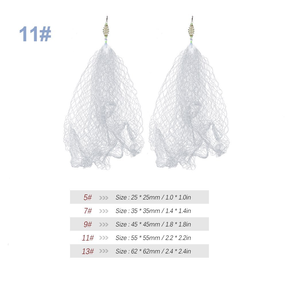2 stk fiskenett karpe fiskeredskap pesca kobber våren stim fiske garn med lysende perler mesh nett for natten: 11