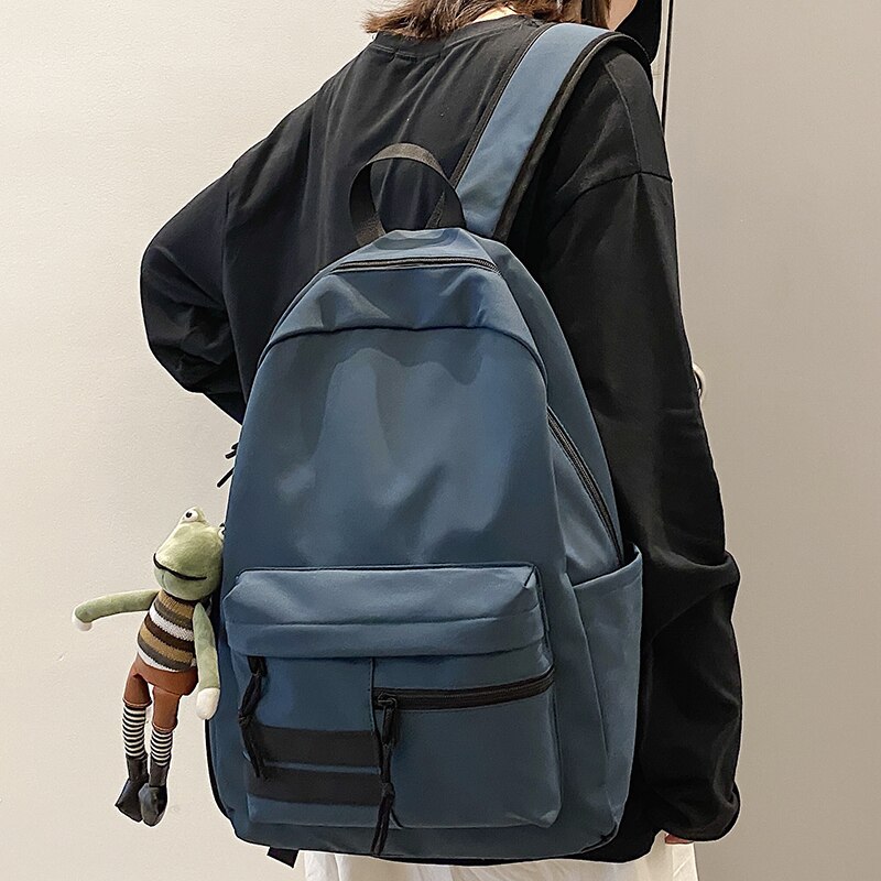 Hocodo Mode Mannen Rugzak Unisex Laptop Schooltas Waterdichte Nylon Toevallige Rugzak Effen Kleur Student Zak