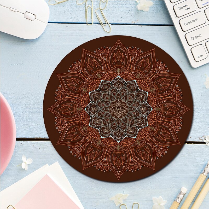 Computer Mat Mouse Pad Rubber Thickening Non-slip Pattern Round Mouse Pad Art Mice Mat For Computer Laptop: Style 29
