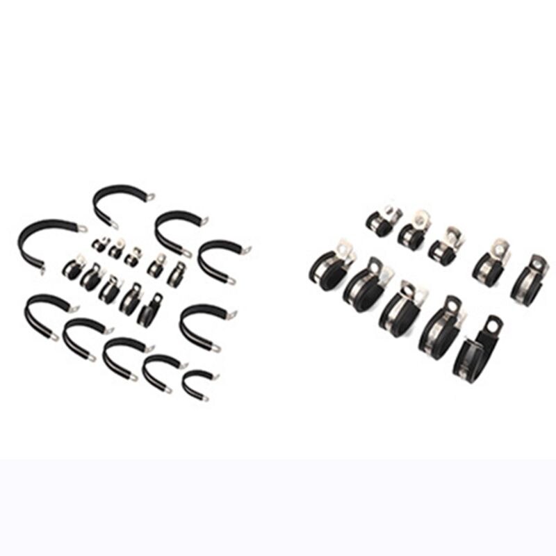 Cable Clamp Assortment Kit 44 Pieces 304 Stainless Steel Rubber Cushion Insulate