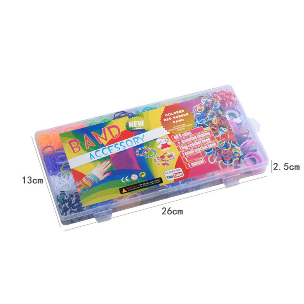 Bande de caoutchouc coloré arc-en-ciel, Kit d'outils de Bracelet fait à la main, jouets en perles pour filles, jouets artisanaux élastiques, de noël, 1500 pièces