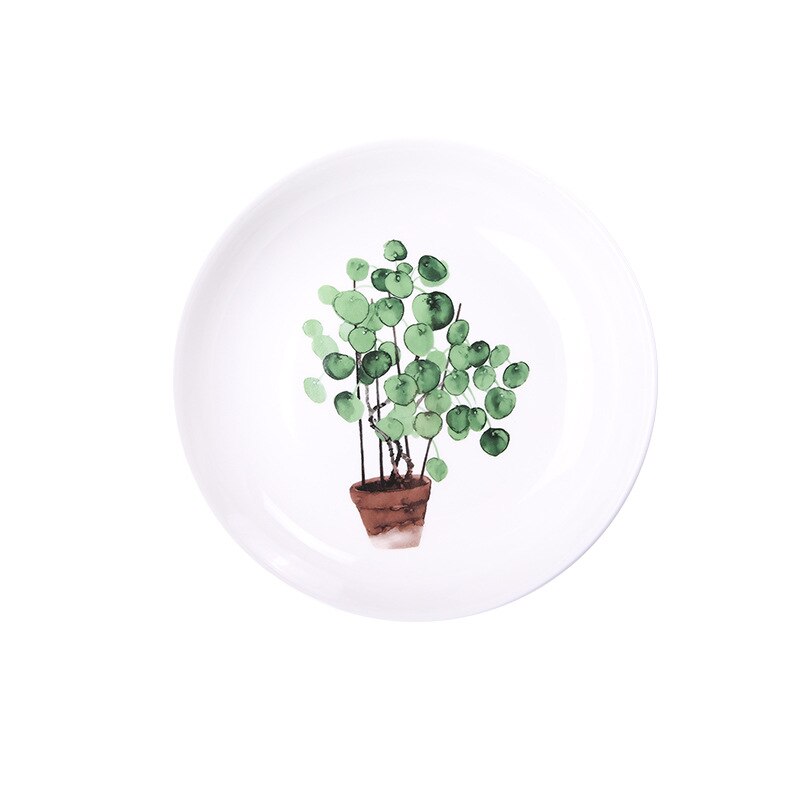 Nordisk stil planter mønster middag tallerkener hjem indretning mad retter ins bordservice keramisk blad plade hjem frugt skål: F
