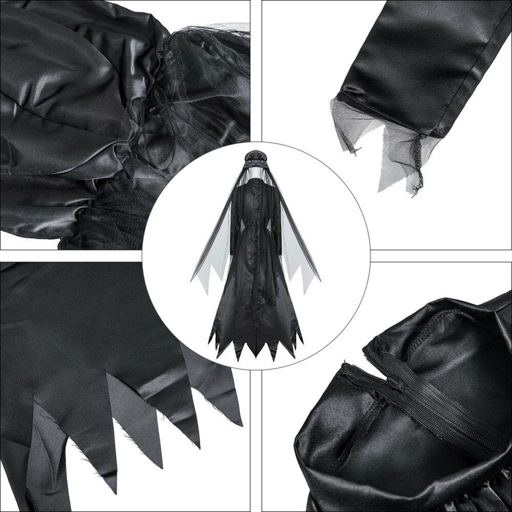 1 Set Halloween Costume Witch Costume Halloween Long Dress Masquerade Clothing