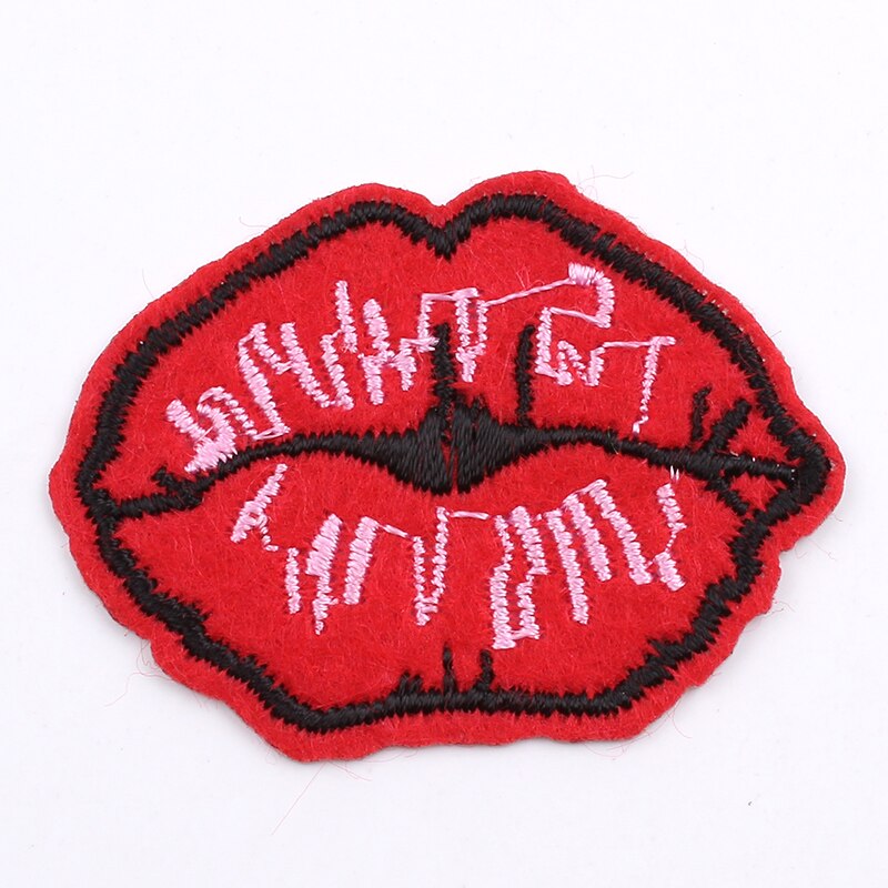 10 stks/partij Cartoon Mond Patch Borduren Ijzer Op Lip Stickers DIY Jeans Jassen Broek Stof Applicaties Naaien kleding Accessoires