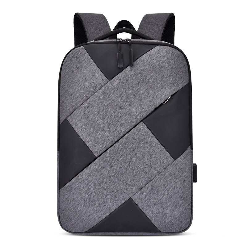 NU Panelled Color USB Backpack Laptop Men Style Back Bag Anti-Theft Teenagers Pack Bags Travel Women