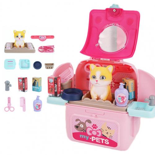 Sac à dos en plastique pour animaux de compagnie, pratique, exquis, jeu de simulation, ensemble de soins pour animaux de compagnie,: C