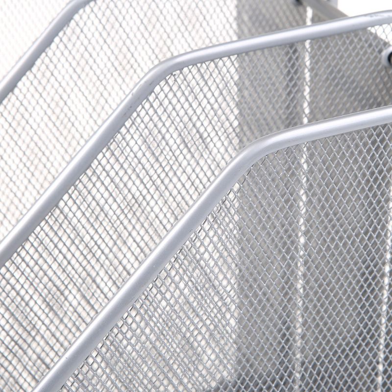 3 Column Metal Mesh Document Rack File Holder Letter Magazine Newspaper Tray for Home Office Desk Organizer Supplies H55F