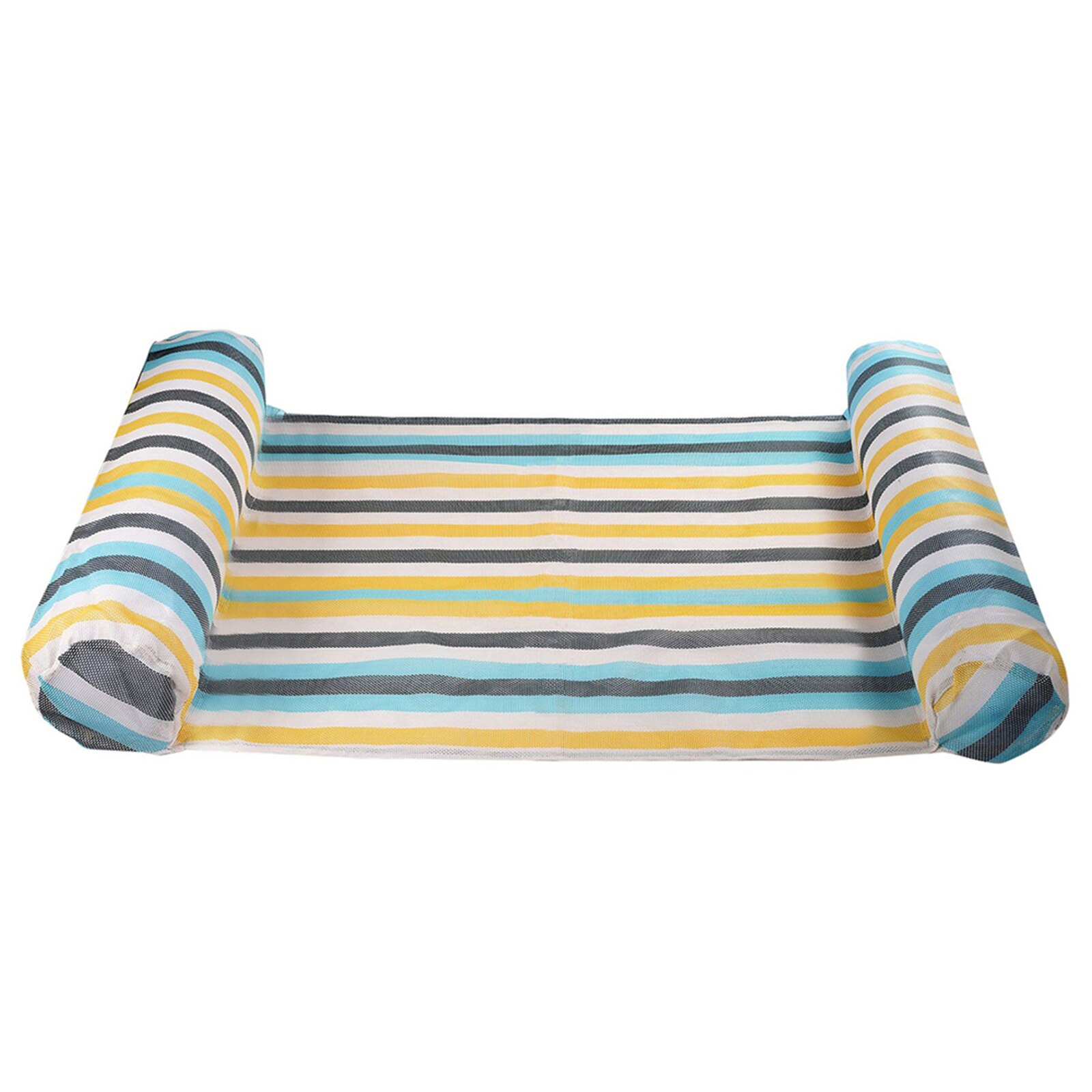 Cama flotante plegable para piscina, colchón de aire inflable con respaldo ergonómico, suministros de entretenimiento para playa: E