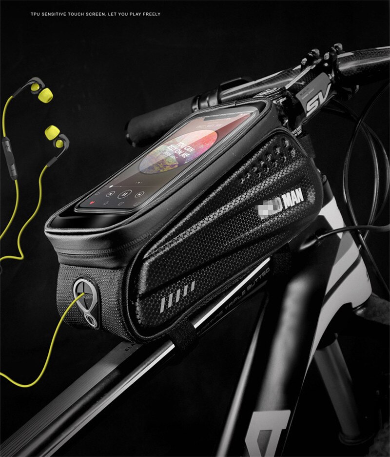 Fietstas Front Beam Zak Mountainbike Mobiele Telefoon Touch Screen Buis Tas Zadeltas Rijden Apparatuur