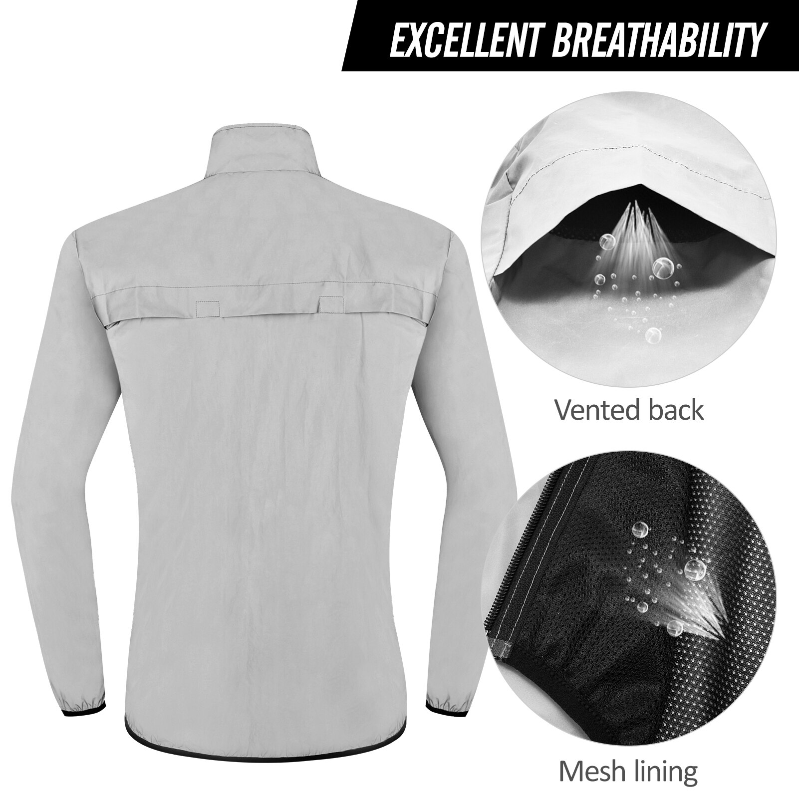 Men Cycling Jacket Coat High Visibility Reflective Jacket Coat Waterproof Windproof Outdoor Night Sports Running Cycling Jacket