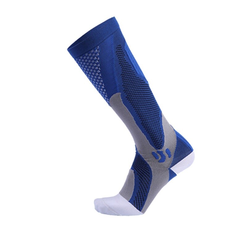 Fußballsocken kompressionssport lange strumpfsocken elastische basketball-laufrad-trainingssocken für erwachsene: Blau