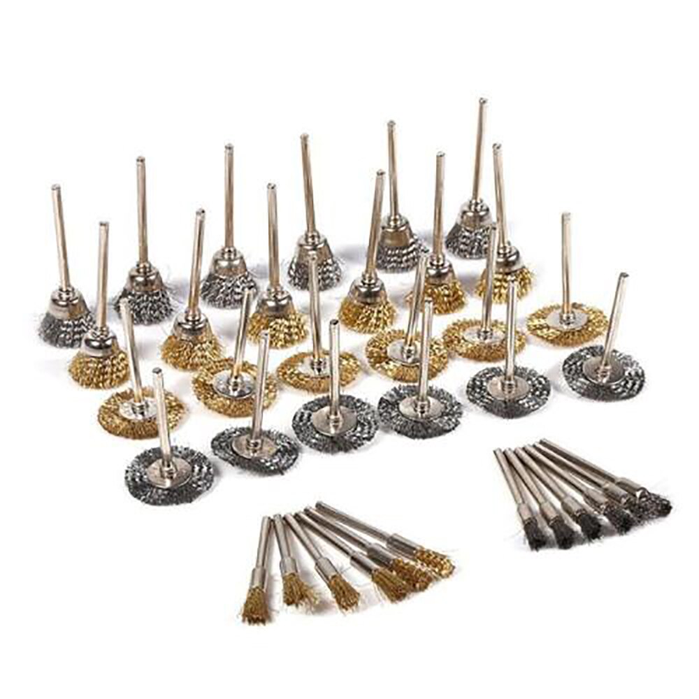 36 Sets Of Copper Wire Brush Metal Derusting Wheel Copper Wire Wheel Grinder Rotary Tool For Polishing Brush