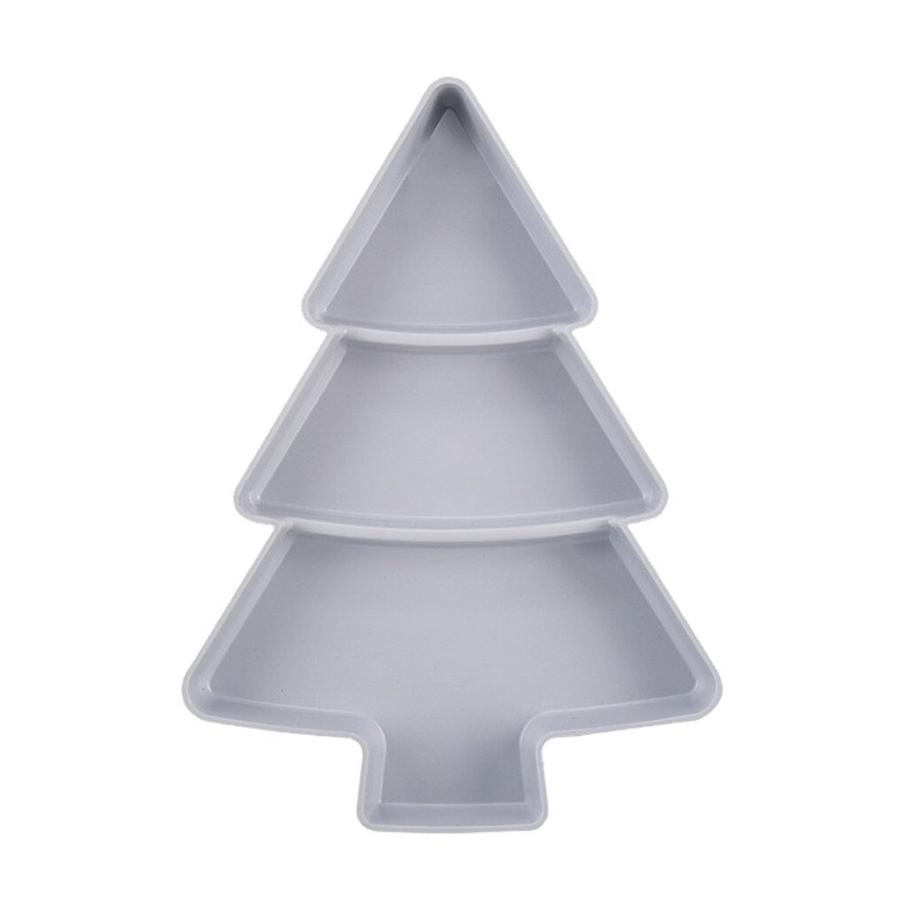 Creativos aperitivos en forma del árbol de Navidad, frutos secos, semillas, frutas secas, platos de plástico, Bol, bandeja de desayuno, suministros de cocina casera: Gray B