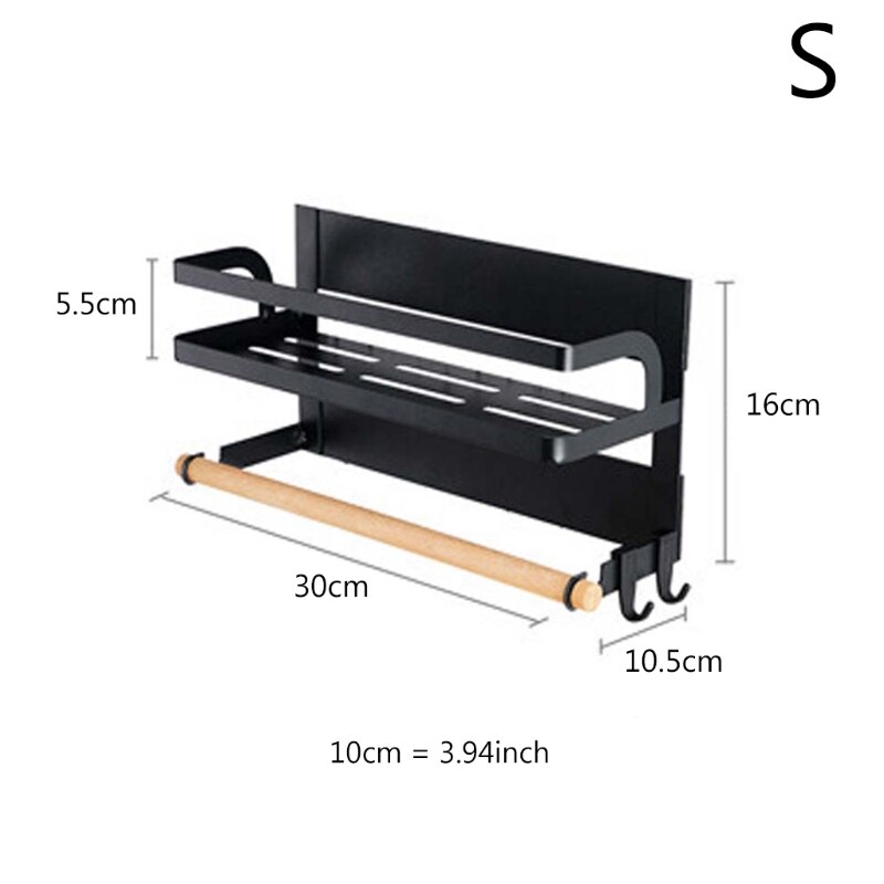 Magnetische Koelkast Side Rack Multifunctionele Opslag Houder Papieren Handdoek Plank M68E