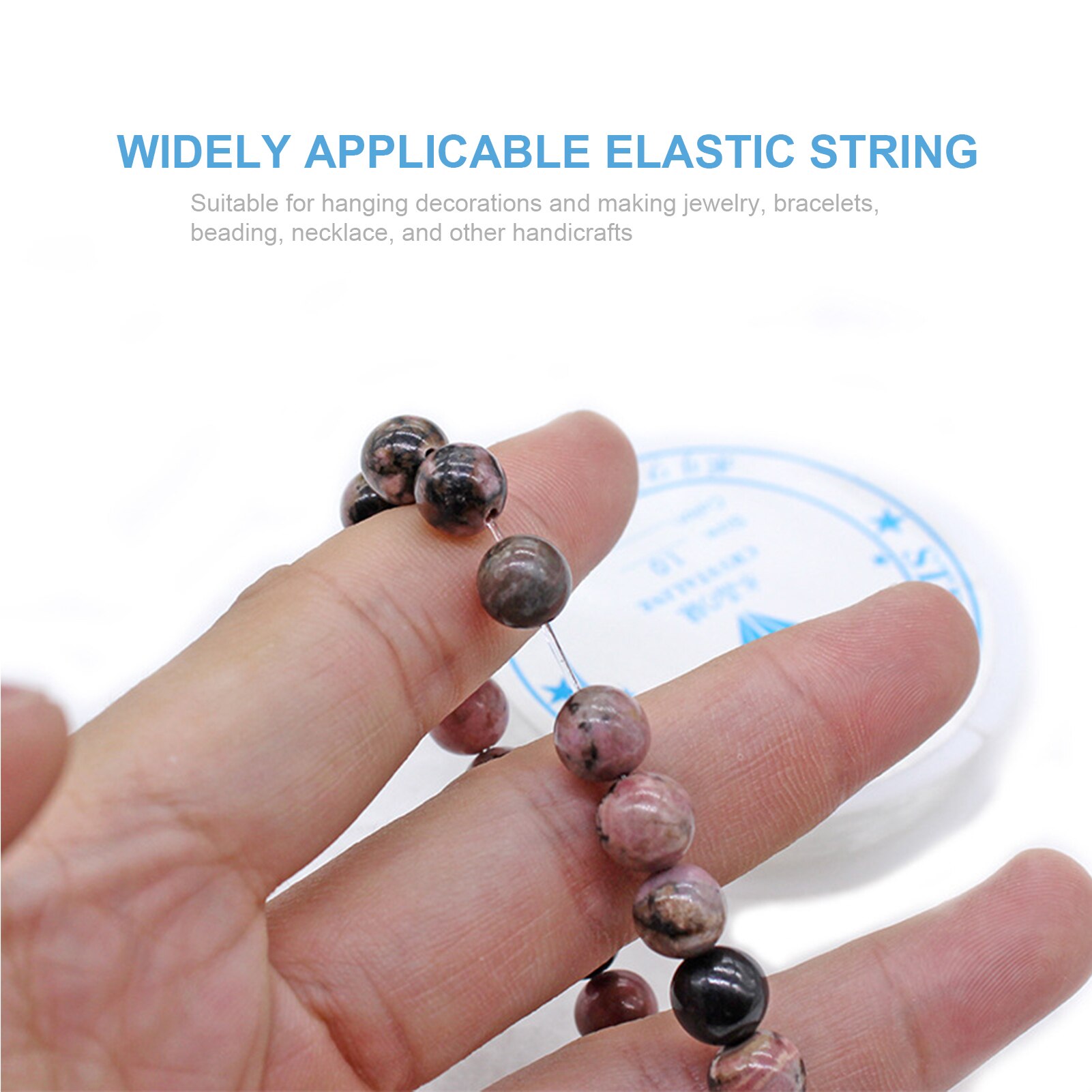 Pulsera elástica transparente de 0,5-0,8mm, hilo elástico, cordón de línea, cuentas de abalorios para fabricación de collares de joyería
