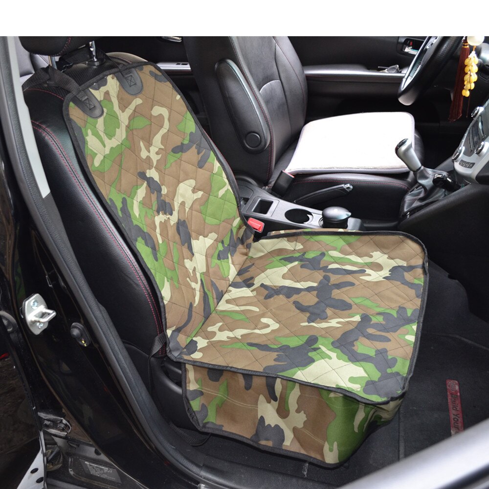 Gewatteerde legergroen camouflage antislip Hond Auto Stoelhoes Voorstoel Mat Deken Protector Pet Accessoires