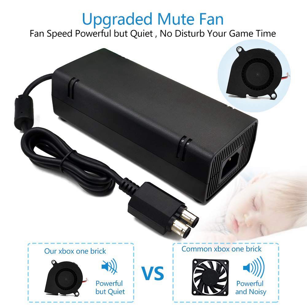 Para Xbox 360 adaptador delgado de CA fuente de alimentación ladrillo fuente de alimentación 135W cargador de fuente de alimentación cable para Xbox 360 consola delgada 100-120V