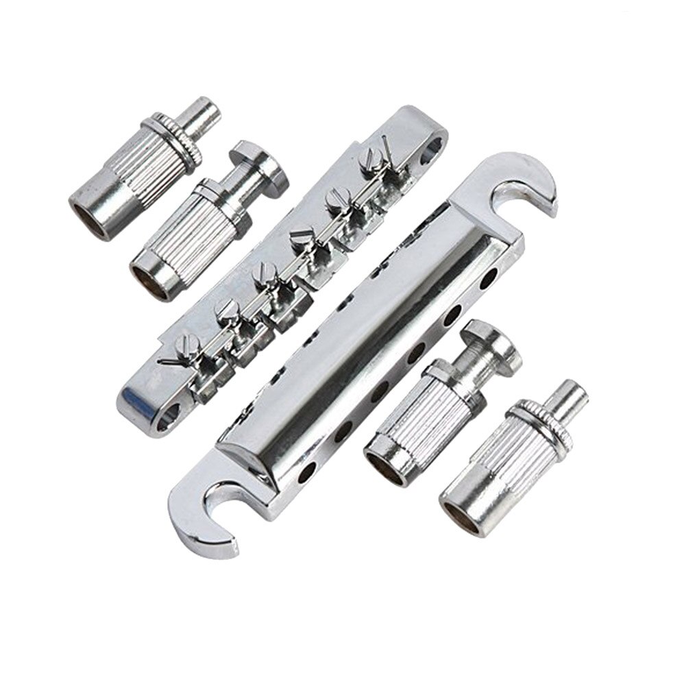 6 Strings Tune-O-Matic Bridge Tailpiece Set for LP Gibson SG Electric Guitar: Silver