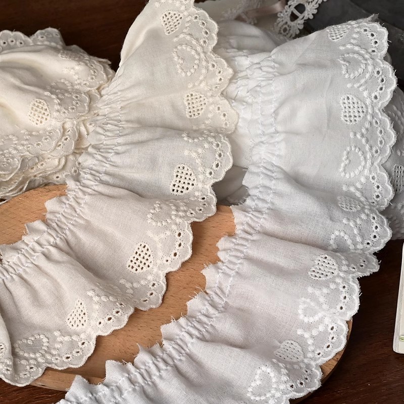 6cm brede blonder bomuldsbroderi flæset blonde tilbehør tøjtilbehør nederdel kant kant stof gør-det-selv