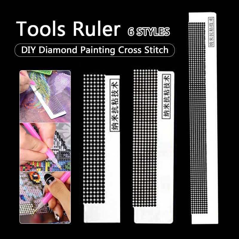 Diamant Schilderij Stalen Liniaal Kruissteek Hulpmiddel Mesh Heerser Nano Boren Kit Strass Borduurwerk Punt Boor Accessoires