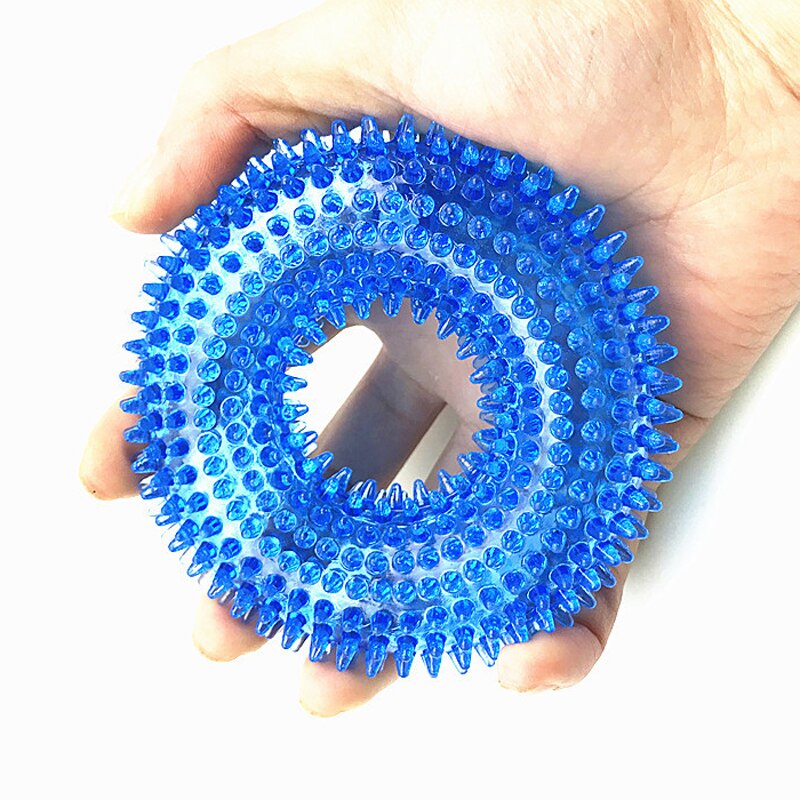 Funny Chew Toy for Golden Retriever Large Dogs Training Thorn Circle Ring Small Dog Toys Sound Interactive Pet Toys