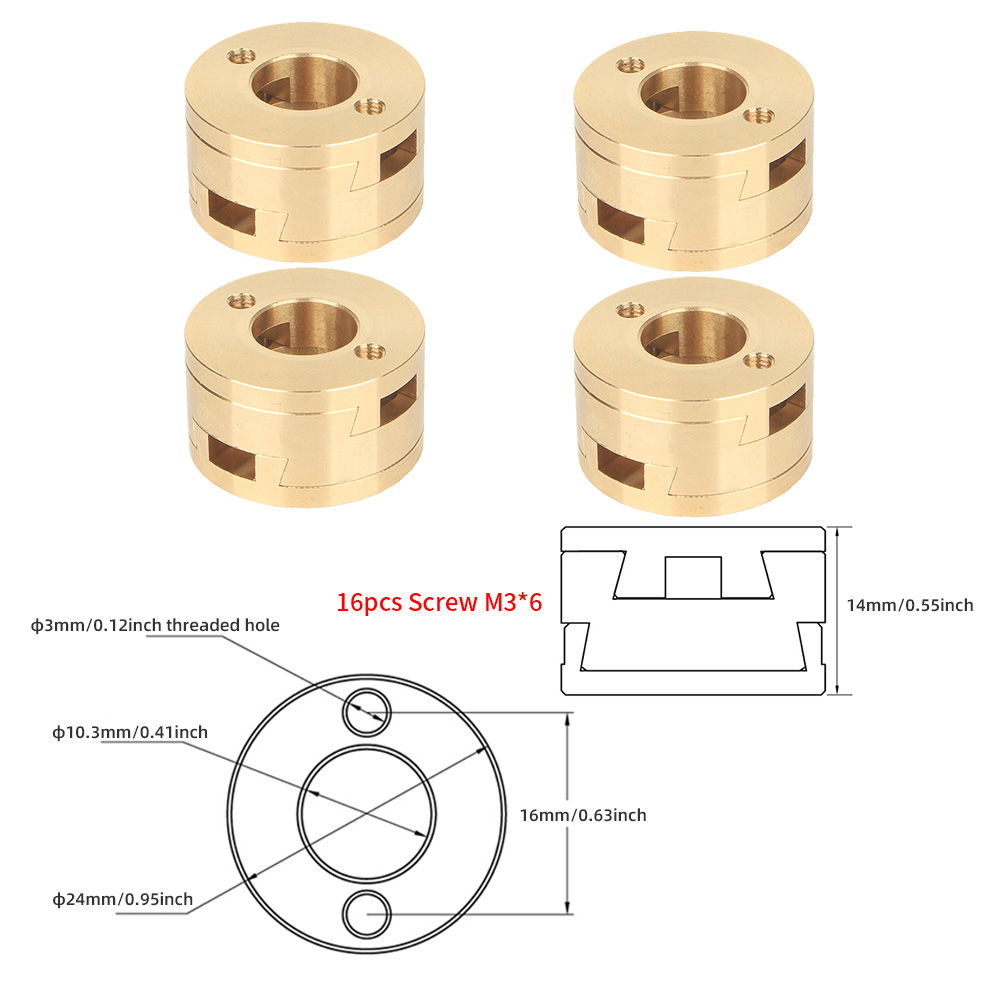 Ender 3 Z-as schroefkoppelingen Oldham-koppeling voor CR10 S4 S5 CR10S PRO Ender3 Pro V2 3S BLV 18/16 mm T8-schroef 3D-printeronderdelen: YELLOW