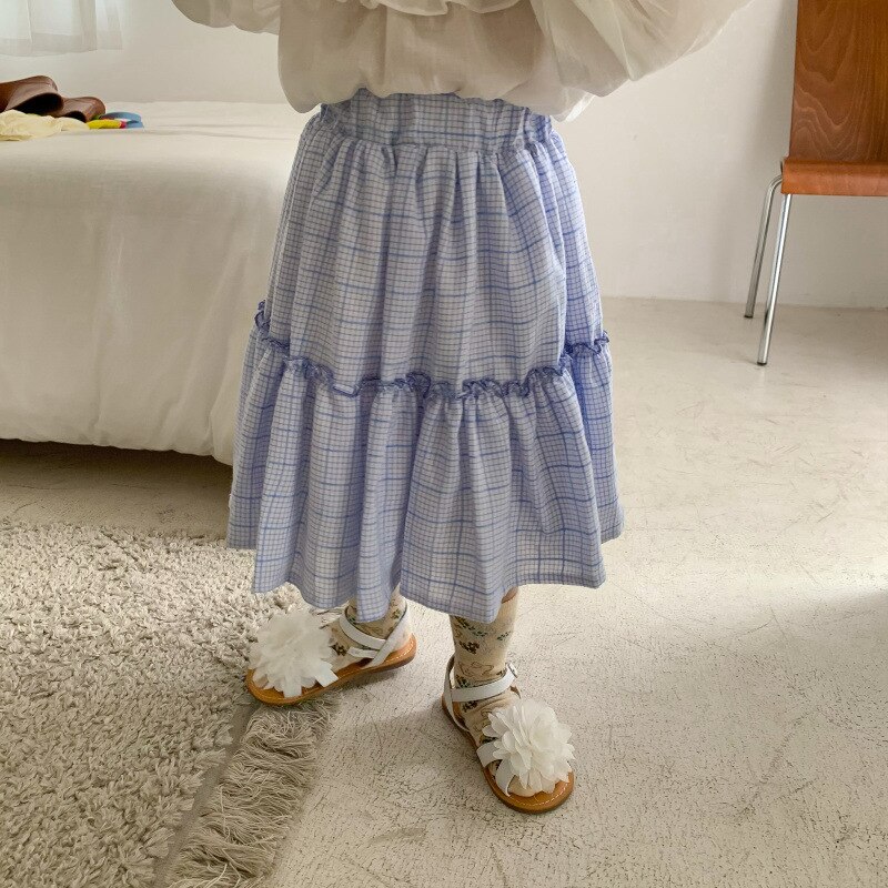 Primavera autunno bambine principessa Casual gonna blu 2-7 anni neonata moda Tutu gonne 2022 bambini bambini vestiti coreani