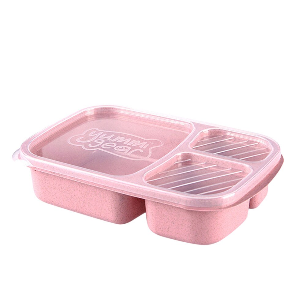 Lunch Box Microwave Bento Lunch Box Picnic Food Fruit Container Storage Box For Kids Adult Lunch Container: Pink