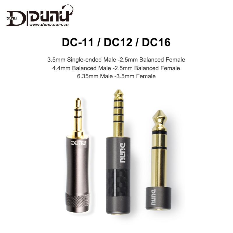 Dunu-Adaptador de DC-12 DC-16, DC-11, macho a hembra de 3,5mm, 2,5-6,35/3,5-4,4, adaptador para reproductor de música, auriculares equilibrados, AMP DAC