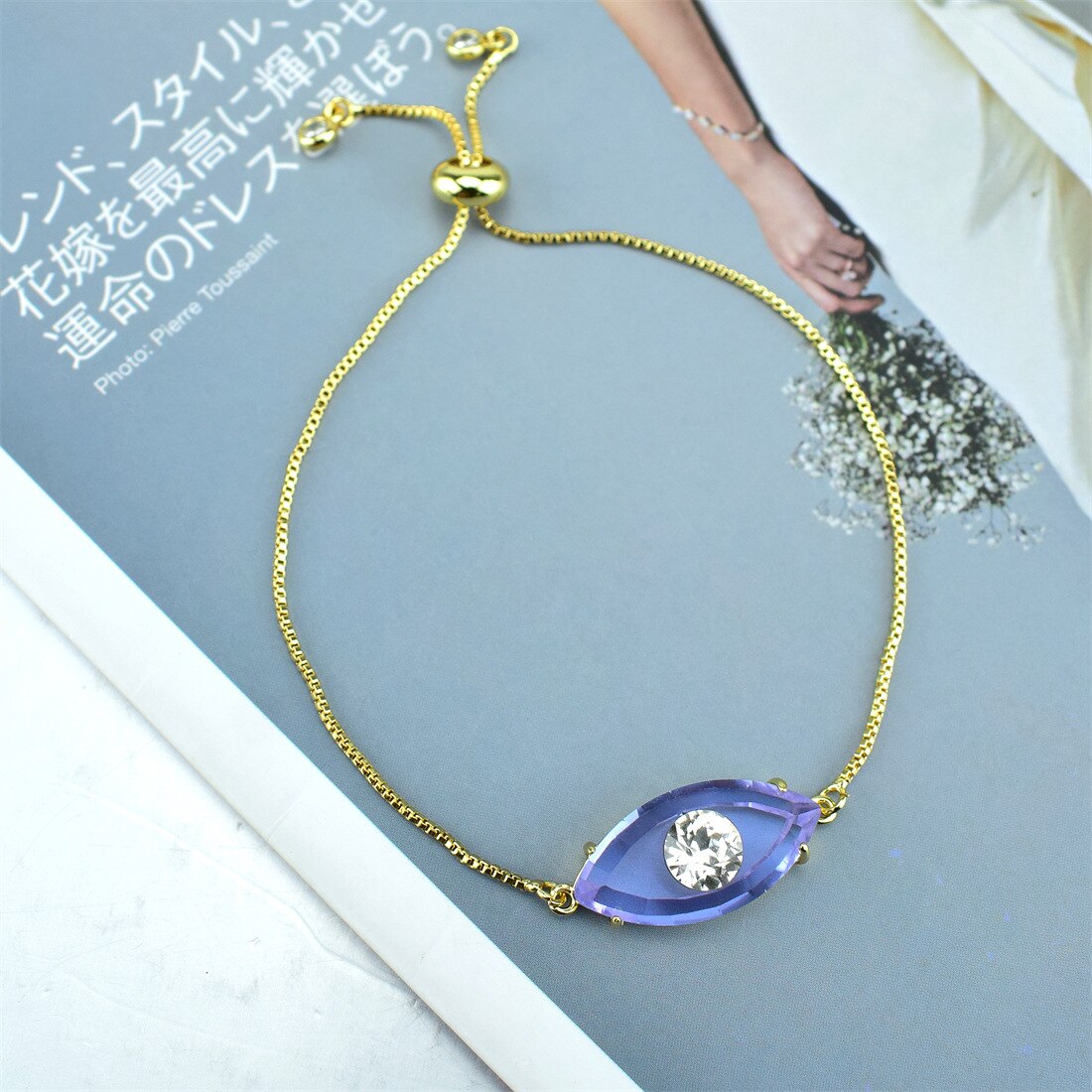 Turkije Evil Eye Armband Dames Crystal Zirkoon Eenvoudige Temperament Sieraden: 13