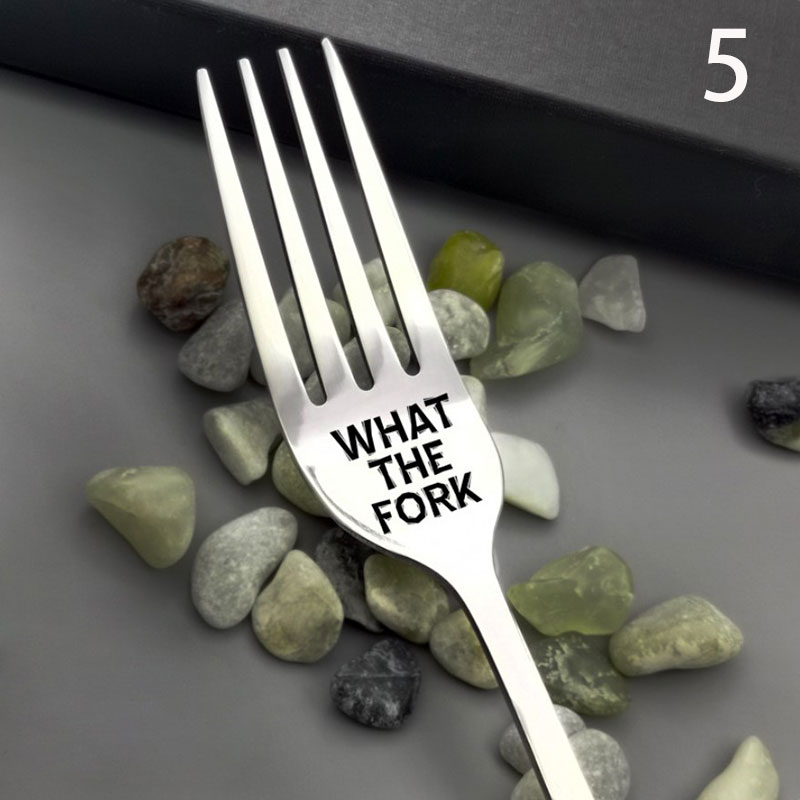 1pcs Cake Fruit Lettering-fork For Husband Wife And Family Stainless I Forking Love You Steel Kitchen Tool: N5