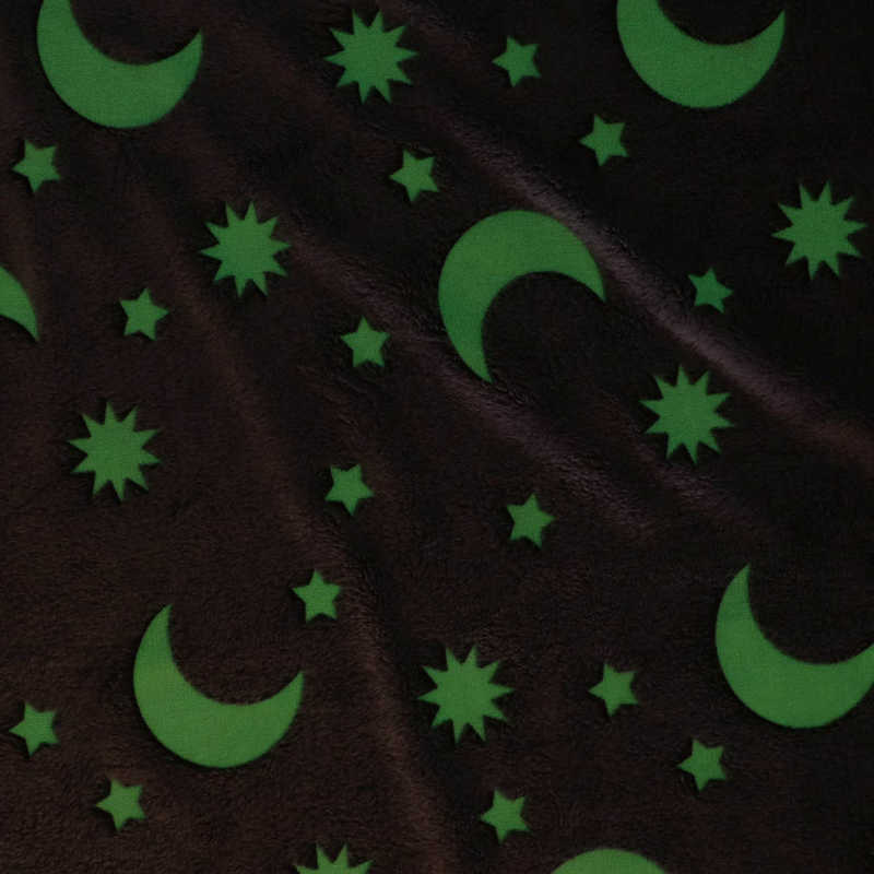 Rzuć koc piękny księżyc wzór gwiazdy niesamowity prezent koc fluorescencyjny dla dzieci nastolatki chłopcy dziewczęta