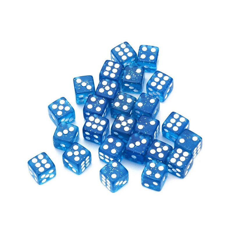 25 stuks dados poliedricos dobbelstenen set dnd met 6 facetten party entertainment game veelvlak D30 multi-facet acryl dobbelstenen 30A20: blue dice set