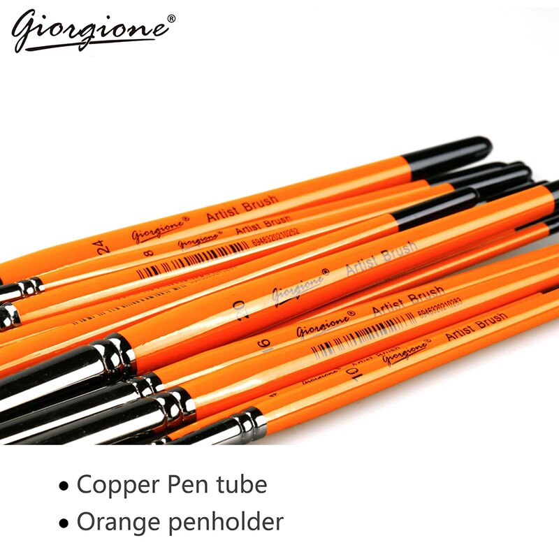 Giorgione Watercolor Painting Brush Round Tips Nylon Brush Pen Sketch Multi-purpose Oil Drawing Paint Art Supplies