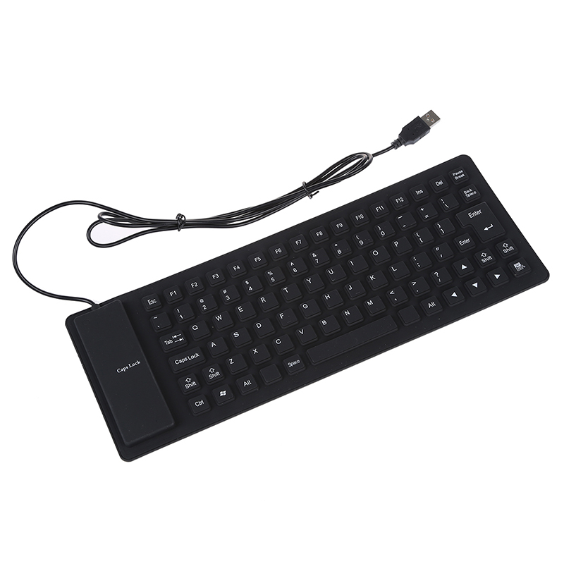 Flexibele Opvouwbaar Usb Keyboard Wasbare Black Sterke En Stille Toetsenbord