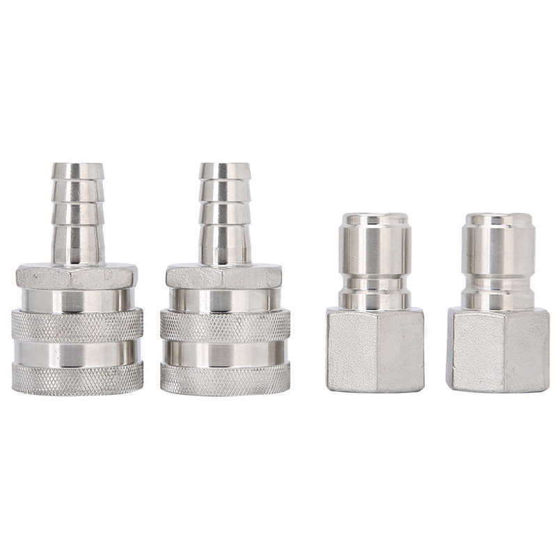 Stainless Steel /2in Thread Quick Connector Beer Barrel Connector Adapter Home Brew Fitting Brewing Connector