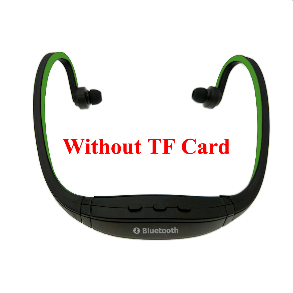 HOMEBARL BS19C Bluetooth 4.0 Sport bezprzewodowe słuchawki na szyję słuchawki słuchawki + 8GB 16GB karta Micro SD/FM Radio / Mic PK ZK-S9: Green No TF Card