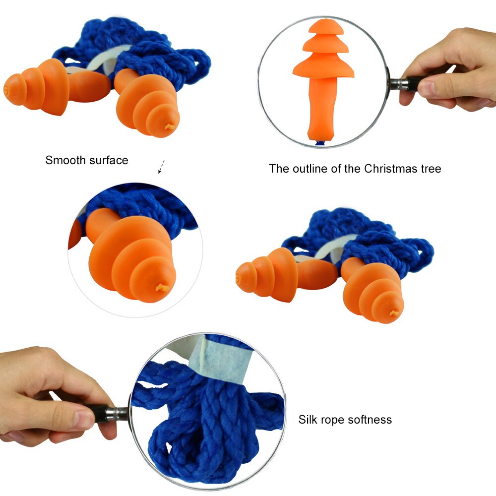 10pairs/lot 3M 1270 Ear Plugs Push-Ins Corded Noise Reduction Earplugs Sleep 24dB Highest NRR Comfortable Ear Hearing Protection