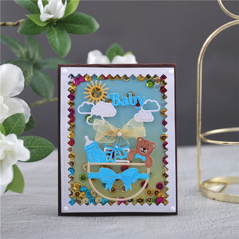 InLoveArts Baby Dies Letter Metal Cutting Dies Dies Scrapbooking Card Making Album Embossing Crafts