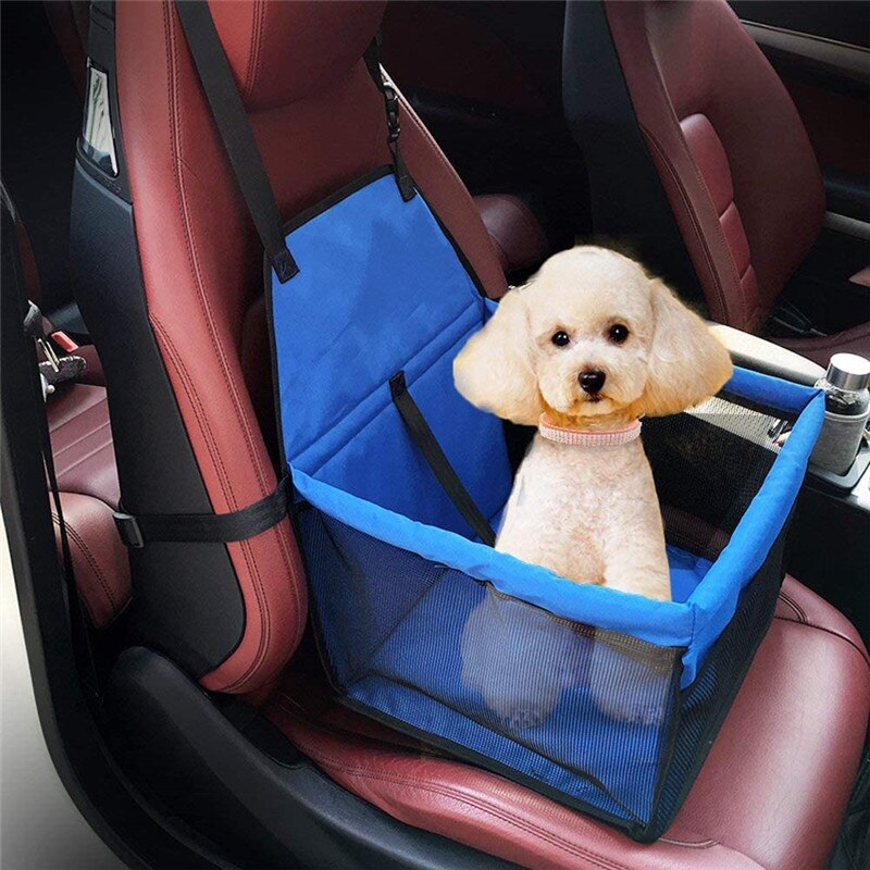Reise Hund Auto Sitz Abdeckung Klapp Hängematte Haustier Träger Tasche Durchführung Für Katzen Hunde Wasserdichte Träger Pad Perro Autostoel Hond: Blau