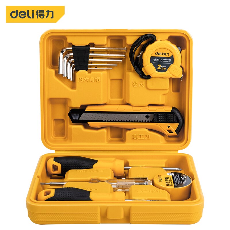 Mechanic Wrench Tool Hand Tool Set Auto Repair Mixed Tool Combination Package Hand Tool Kit with Plastic Toolbox Storage Case