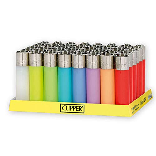 48 Mecheros encendedores Clipper de colores translucidos Pocket