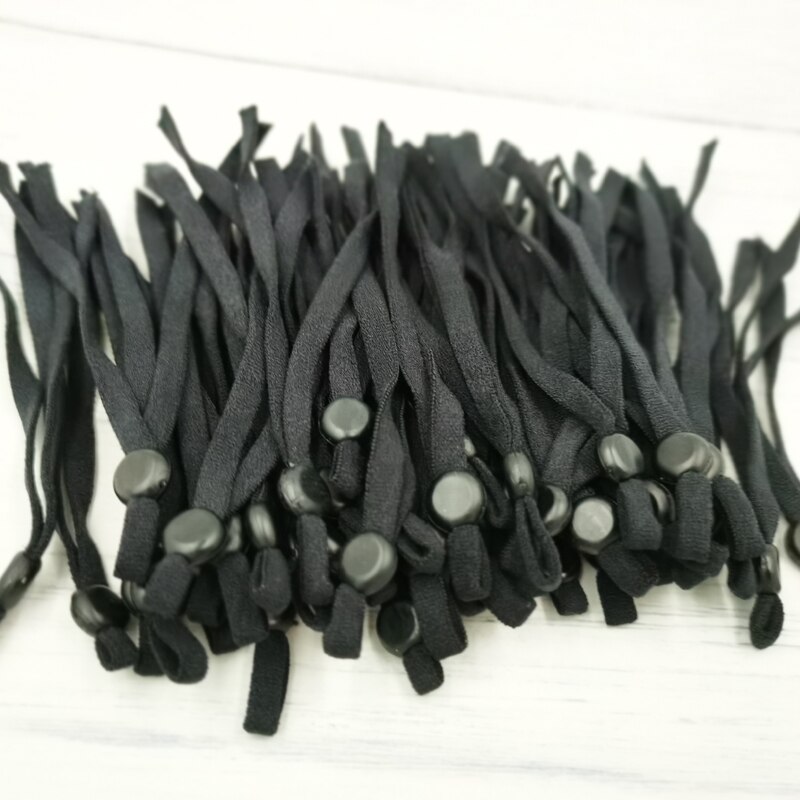 Justerbar maske reb syning af elastikbånd med spænde hvid sort reb diy gør tilbehør leverancer: Sort / 1000 stk